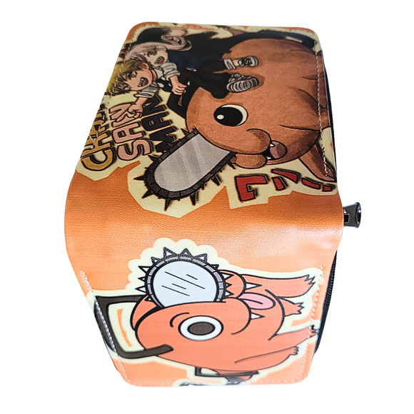 Japanese Anime Chainsaw Man Characters One Size Leather Purse Orange Wallet - Picture 2 of 3